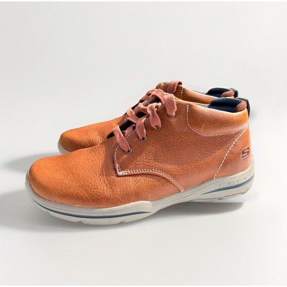 Skecher’s Men’s Harper Meldon Chukka Boots Brown Leather Lace Up Cushioned 7 M - Picture 1 of 11